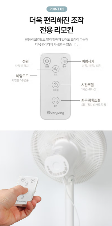 상품코드 : GLB098 에브리빙 리모컨형 에어 팬큘레이터