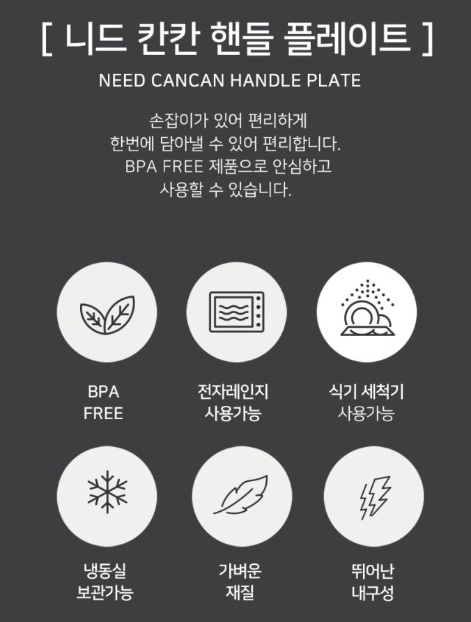 상품코드 : NDN002 국산 4칸 손잡이 미니컵홀더 식판 나눔 접시 (사각/원형)