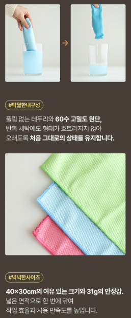 상품코드 : HAS044 해피키친 극세사행주3p
