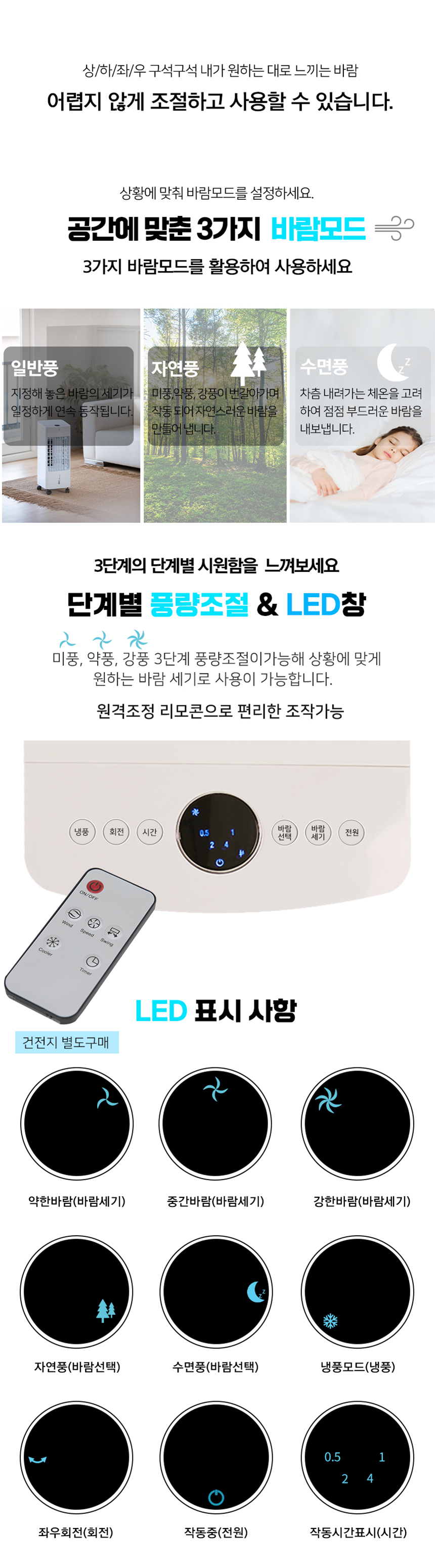 상품코드 : J533 [아비스] 리모컨형 LED 냉풍기 (AC-202DLR)