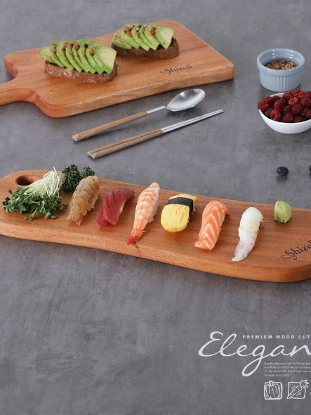 [쉬젤] 엘레강스 통원목 도마2종세트 (플레이팅+웨이브핸들 도마)