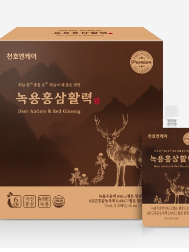[천호엔케어]  녹용홍삼활력 70ml*30팩