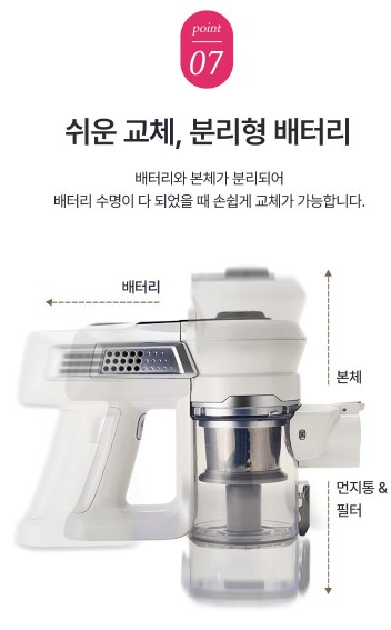 상품코드 : K567 레츠퀸 초경량 프리미엄 무선청소기 V500