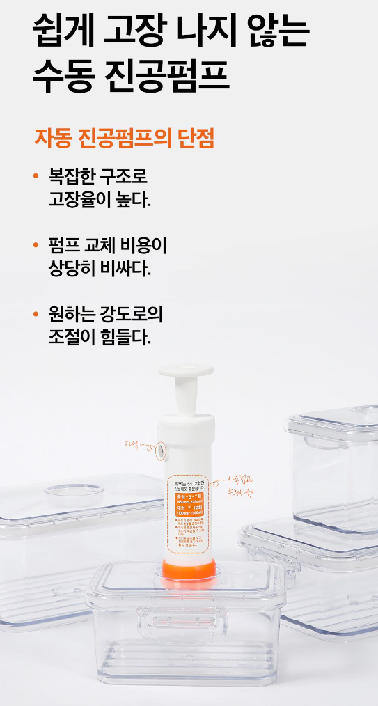 상품코드 : CNK010 최강밀폐력! 몬스락 진공밀폐용기 5종세트 (국산)