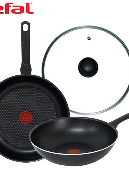 [테팔] 이지앤컴포트 티타늄 프라이팬 28cm+멀티팬 28cm+유리뚜껑 28cm