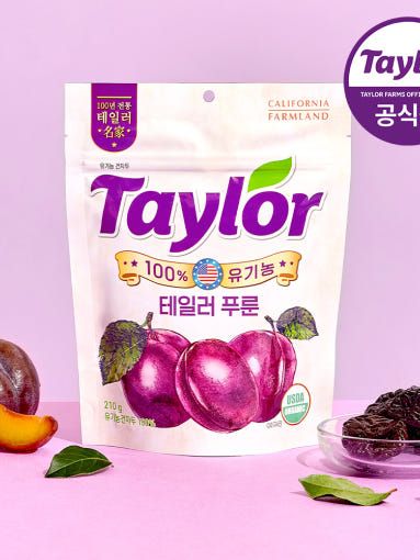 테일러 유기농 푸룬 건자두 말린자두 210g
