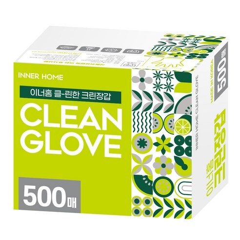 상품코드 : BRN020 이너홈 클린한 엠보싱 위생장갑 500매