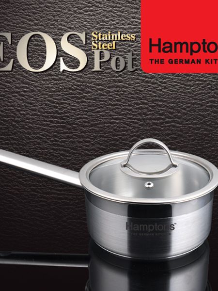 [햄튼] EOS 인덕션 3중 바닥 냄비 16CM(편수) (HEOS-16S)