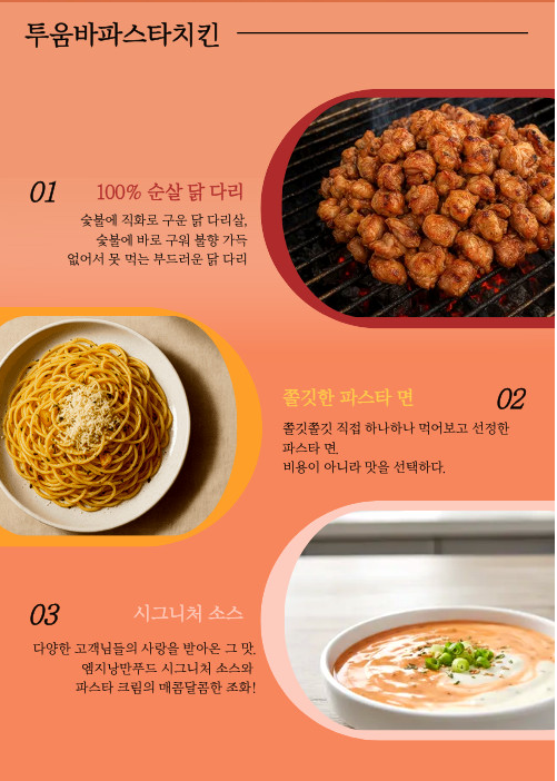 상품코드 : HPF005 면사리 포함! 숯불 투움바 치킨 파스타 400g