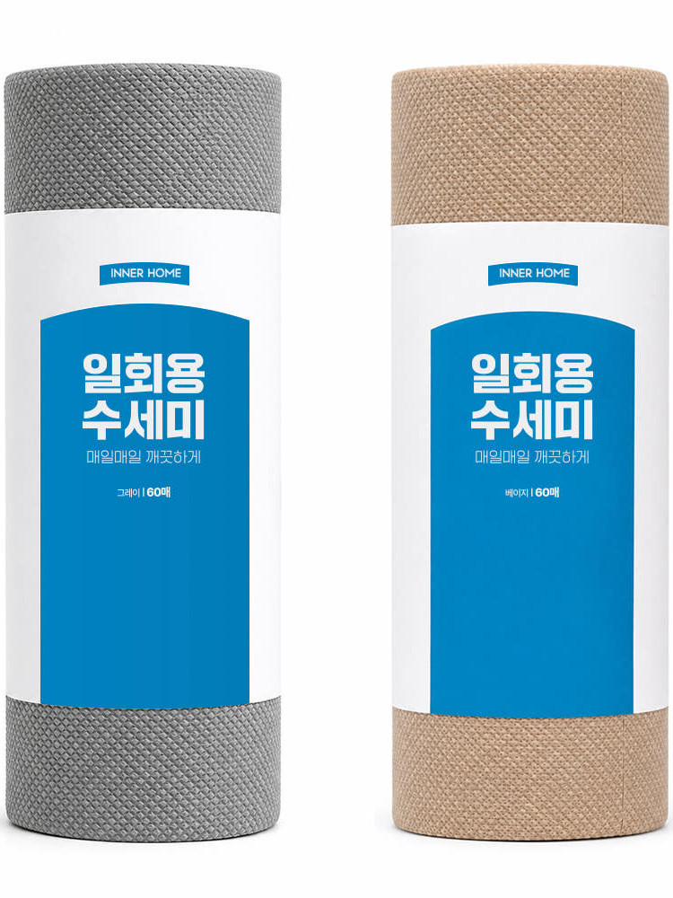 이너홈 국내생산 데일리 일회용 수세미 60매