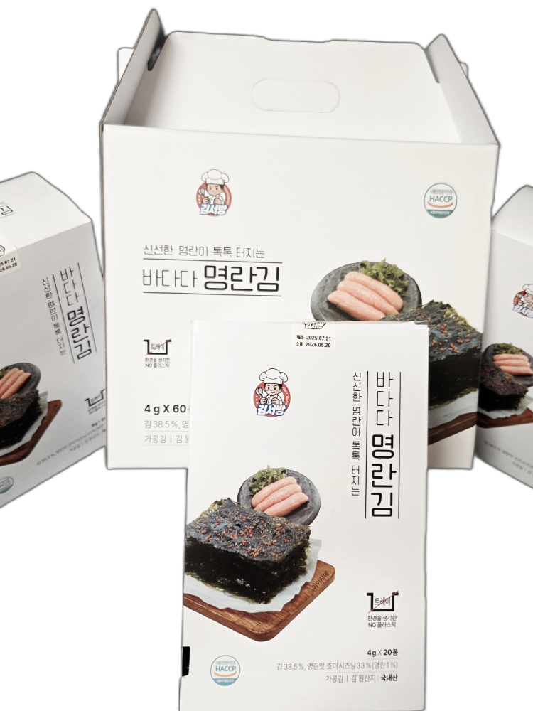 김서방 바다다 명란김 선물세트 (60봉) / 선물박스