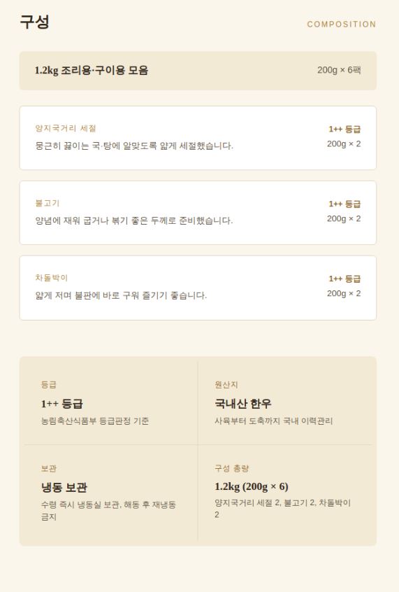 명우관 한우 1++ 선물세트 (2번세트)