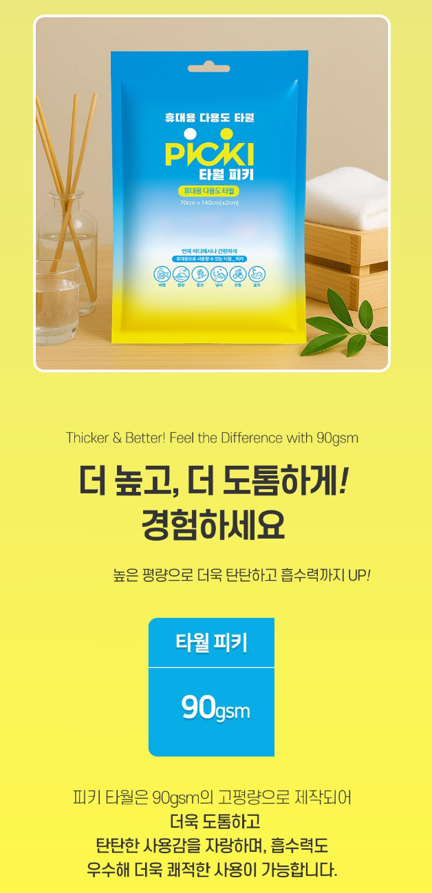 여행꿀템 휴대용 비압축 일반타월 10개입