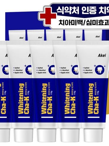 [아케이] 리빙 화이트닝차크치약(5S) 110g x 5개입