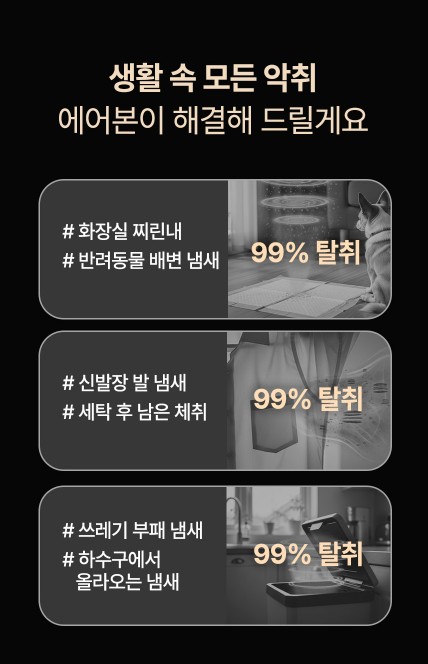 상품코드 : SOS005 <30분 내 99% 탈취> 에어본 고체 실내용 탈취제 300g