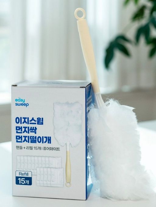 [이지스윕] 먼지싹 먼지털이개 핸들 + 리필 15개, 1세트