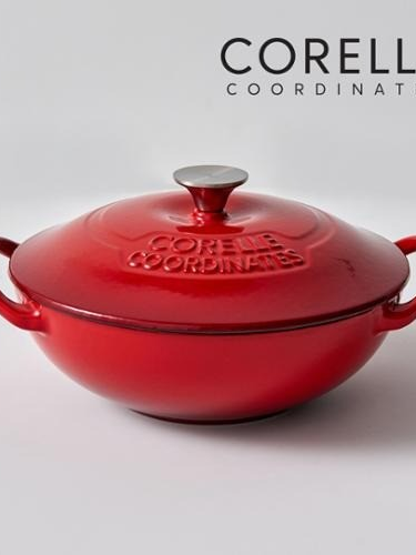 [코렐] 코디네이츠 무쇠 스칼렛 레드 22cm 웍냄비