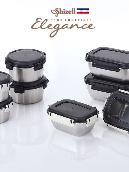 [쉬젤] 엘레강스 푸드컨테이너 종합8종세트B (원형 350ml-2EA / 550ml-2EA 사각 550ml-2EA / 850ml-2EA)