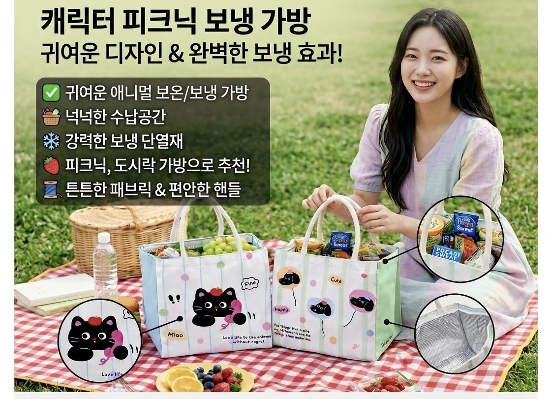 S197 m큐티 애니멀 보온/보냉 쿨러백