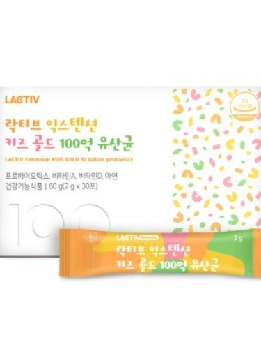 [락티브] 익스텐션 키즈 골드 100억 유산균 2g x 30포