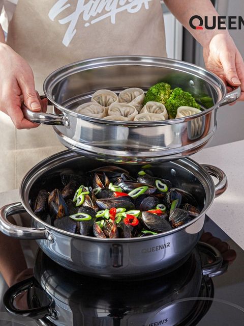 [퀸나] 이지 쿡 2단 스테인레스 찜기 (QNSM-200S)