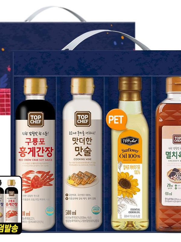 [탑셰프] 정성나눔4종세트(간장, 맛술, 해바라기유, 멸치육수)