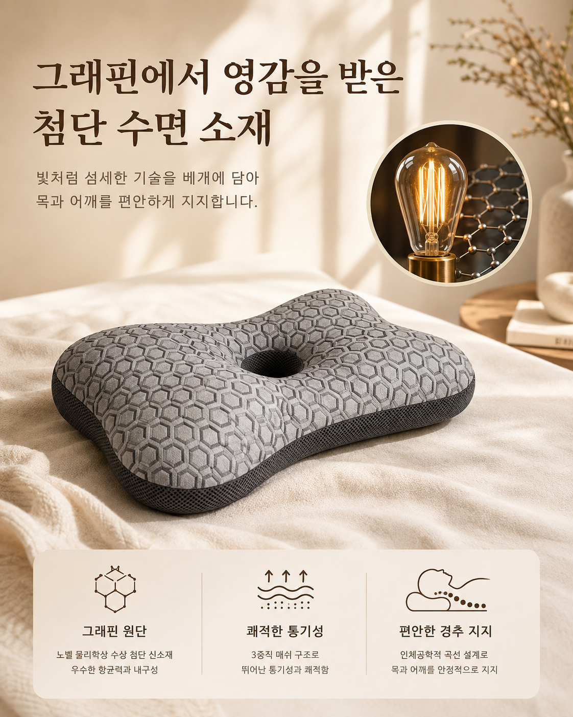 상품코드 : K659 숨코 그래핀 경추 기능성 베개