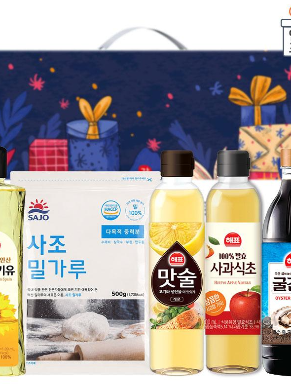감사혼합세트5종12호(동원해바라기유,사조밀가루,해표맛술,해표사과식초,해표굴간장)