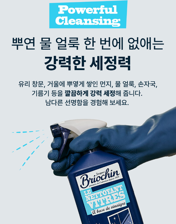 브리오신 유리클리너 (먼지/손때/얼룩 제거) 대용량 750ml