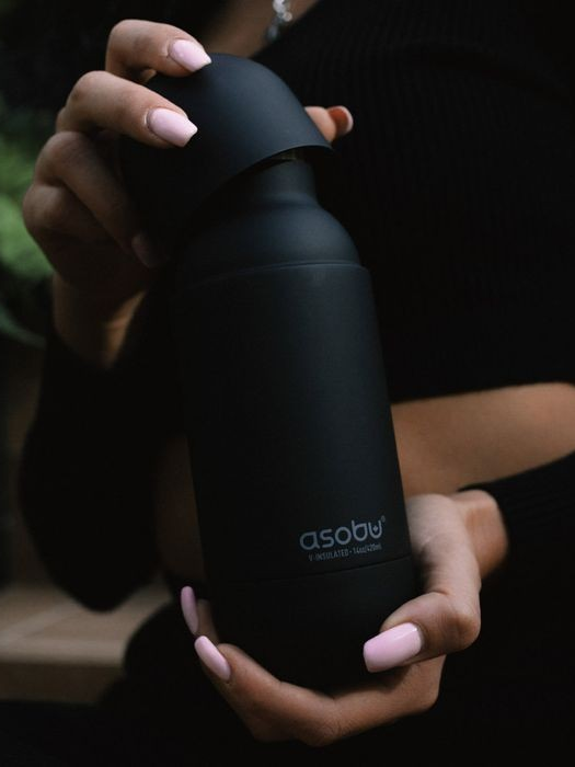 [아소부] 스텐 진공 보온보냉 텀블러 420ml 오브 블랙