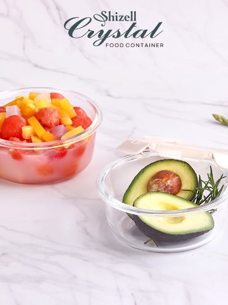 [쉬젤] 크리스탈 내열밀폐용기 원형2종세트 (원형620ml*2ea)