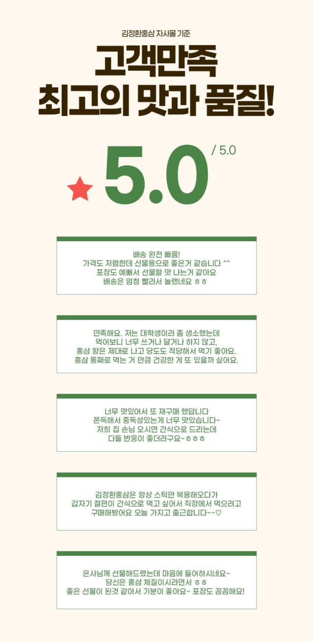 상품코드 : KJH009 김정환홍삼 꿀먹은 홍삼 절편 180g (쇼핑백)