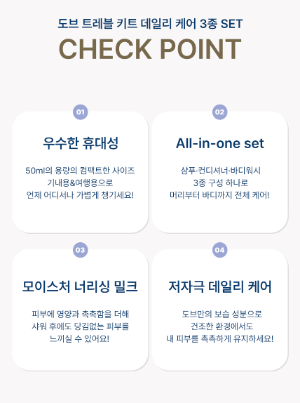S190 도브 여행용 키트 3종 선물세트
