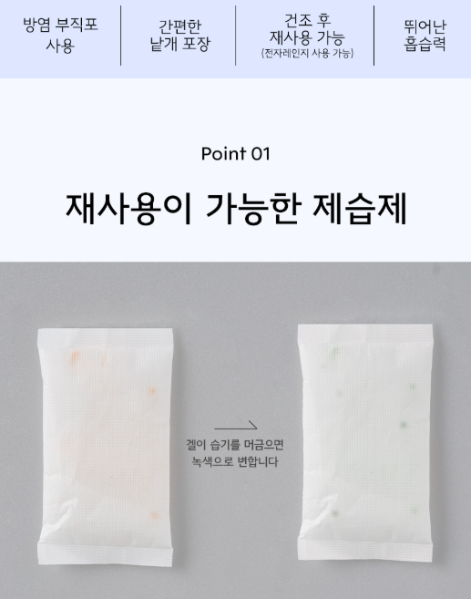 생활공작소 실리카겔 틈새공략 재사용 제습제 20gX20ea