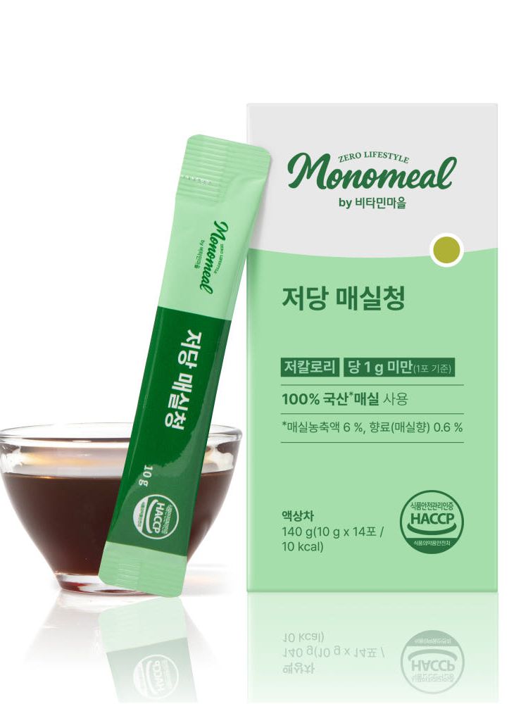 [비타민마을] 모노밀 100% 국산매실 저당 매실청 스틱 14포, 1개