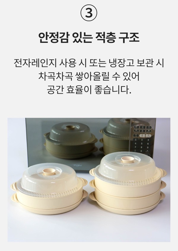 상품코드 : NDN001 전자레인지용 스팀 찜기 1단 세트