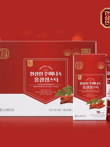 [농협홍삼 한삼인] 주머니속 홍삼정스틱 10g x 30포 + 쇼핑백