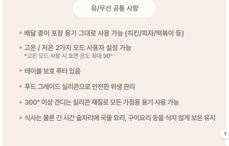 상품코드 : H3704 [펜소닉] 무선 파인다이닝 푸드워머 (PWFW-9001)