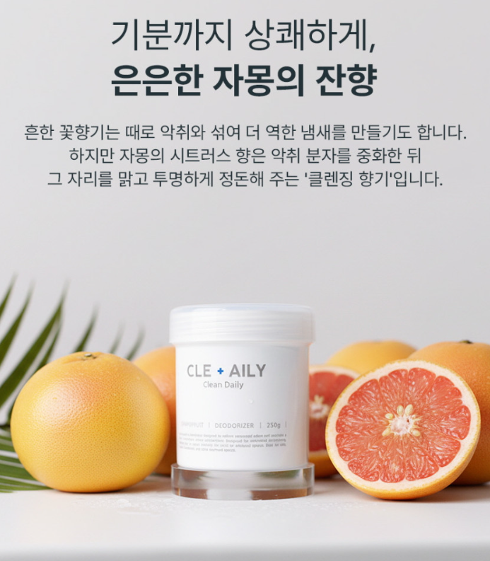 클린데일리 냄새싹흡착 탈취제 자몽향 250g