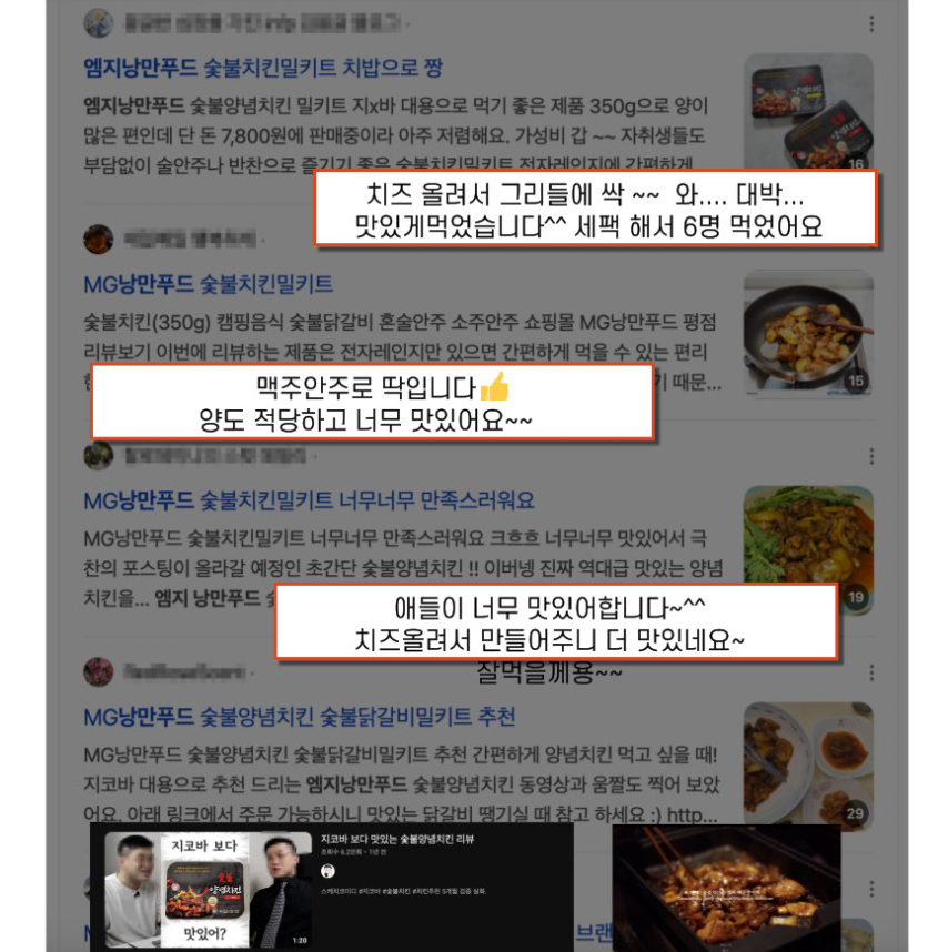 상품코드 : HPF001 치밥 전용 불맛 가득 숯불양념치킨 300g (순한맛/매운맛)