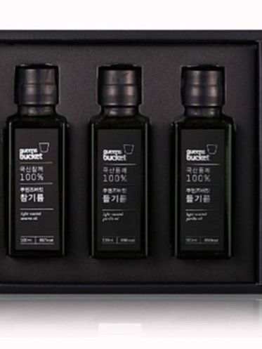 [쿠엔즈버킷] 참기름 x 들기름 x 들기름 x 100ml 3종세트 + 쇼핑백 (백화점 판매용)