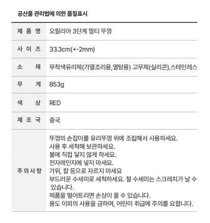 상품코드 : GLB0106 오펠리아 3단계 멀티뚜껑