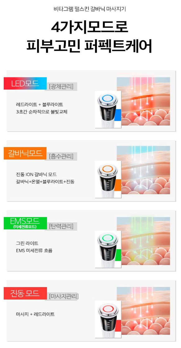 상품코드 : UB068 비타그램 펄스킨 6in1 갈바닉 마사지기(VG-0618) 온라인가👍