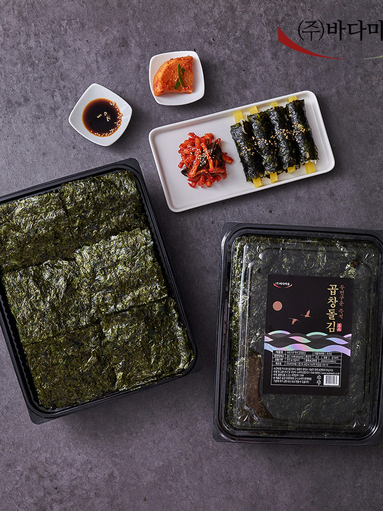 먹기좋게 자른 두번구운 즉석 신안 곱창돌김 150매