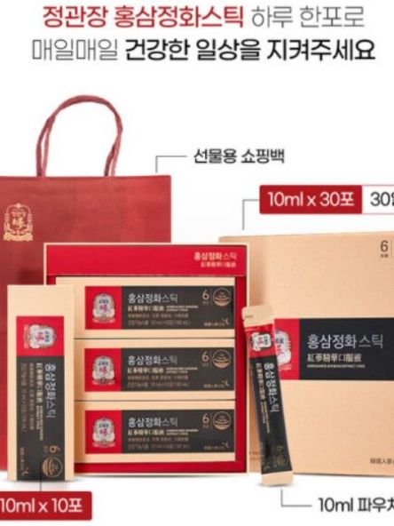 [정관장] 홍삼정화스틱 10ml x 30포+ 쇼핑백