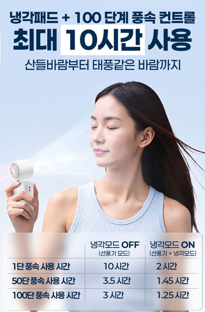 유니영 UNF-M4000 급속냉각 미니 선풍기(화이트)