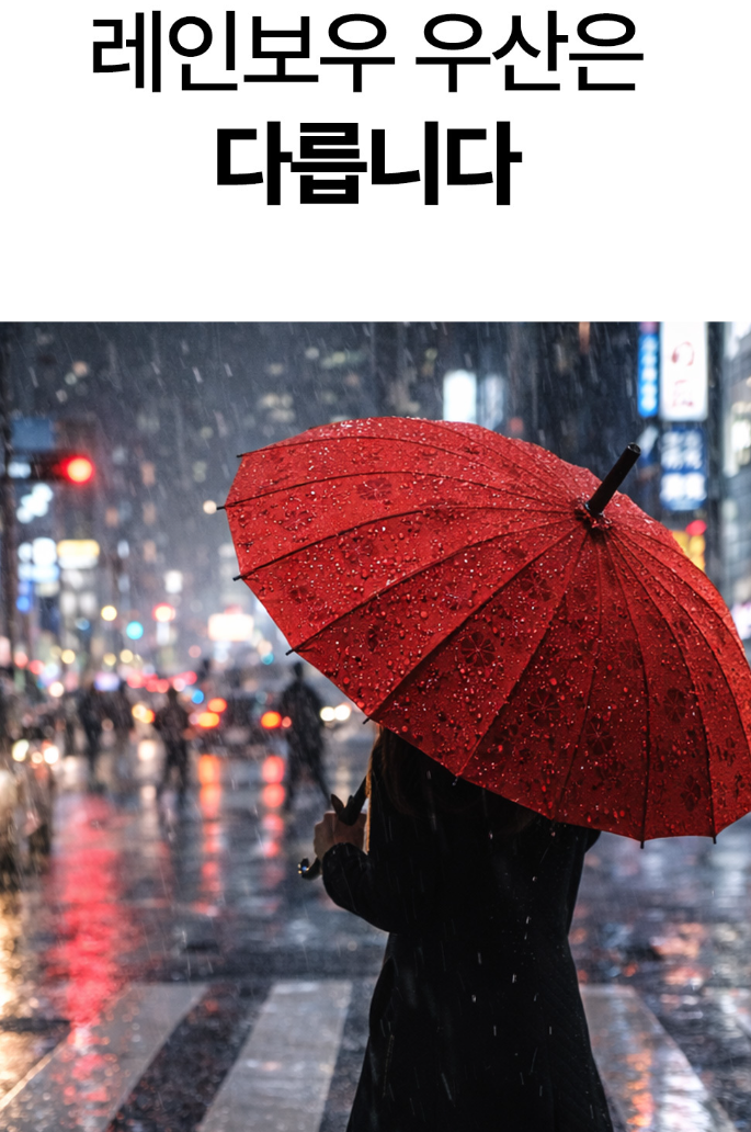 비오면 꽃이 피는 벚꽃 레인보우 고급 장우산