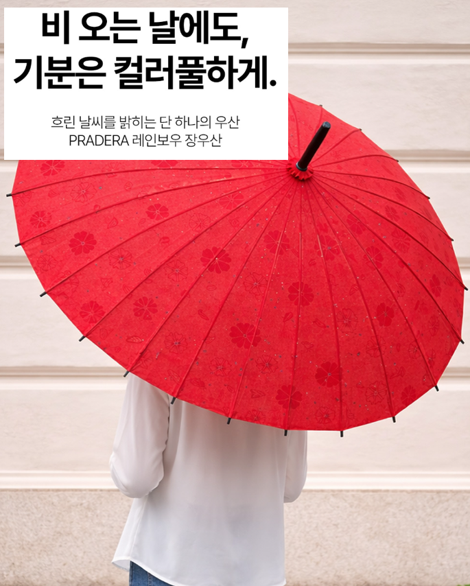 비오면 꽃이 피는 벚꽃 레인보우 고급 장우산
