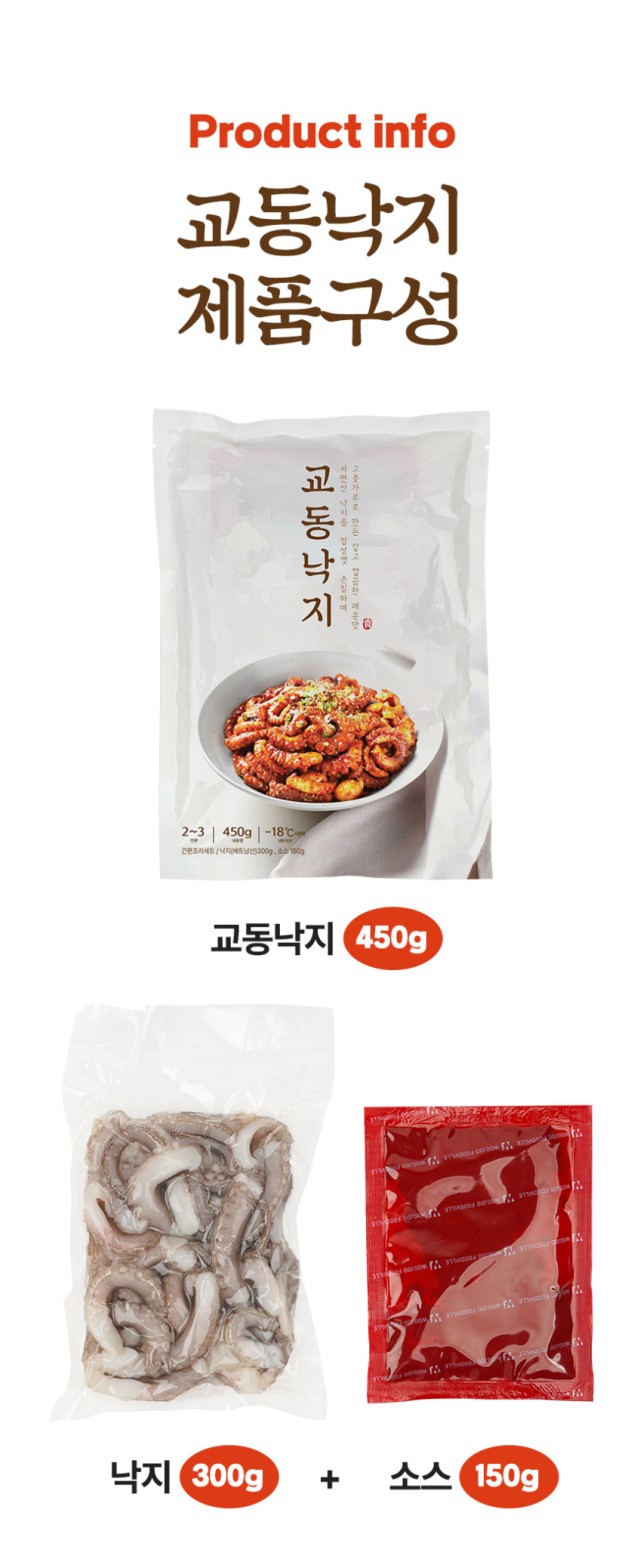 상품코드 : WJ002 깔끔한 매운맛 교동낙지 450g (2~3인분)
