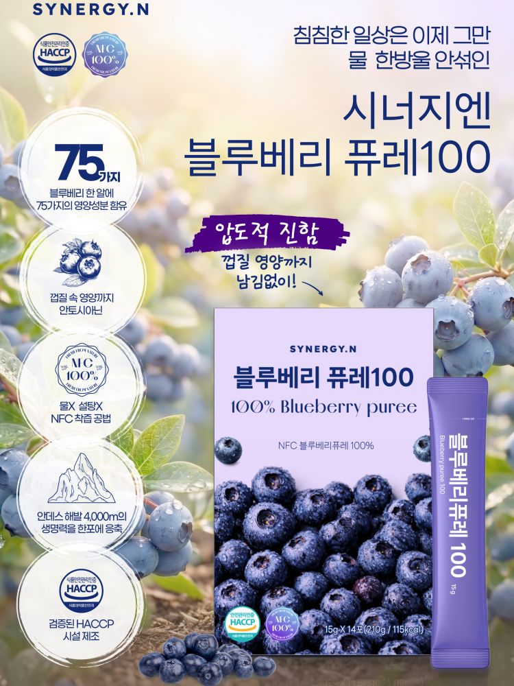 시너지엔 블루베리 퓨레 100